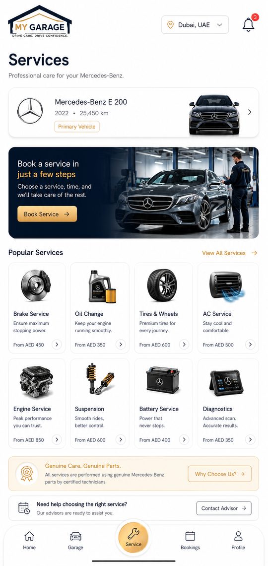 Every service, priced up front